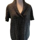 DKNY Gray Heather Knit Short Sleeve Cross Over V-Neck Pull Over Sweater Size M Photo 0