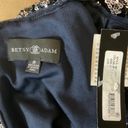 Betsy and Adam  Women's Cocktail Dress Size 8 Black and Silver Sequined Midi Sheath Photo 7