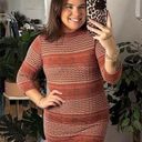 Free People  Groovy 70s  Mock Neck Stripe Sweater Mini Dress Photo 0