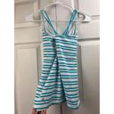 Lululemon  Athletic Workout Tank Blue White Striped Est Size 4 Built In Bra EUC Photo 2