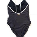 Juicy Couture  Logo Placement Black/White One Piece Swimsuit Sz M Photo 3