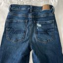 American Eagle Dark Wash Super High-Waisted Destroyed Jeggings Photo 6