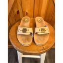 Dr. Scholls Vintage  Original Wooden Leather Sandals Tan Brazil 7 Photo 1