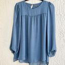 ZARA  Basic Long Puff Sleeve Pullover Tunic Top Blouse Blue Women's Size Large Photo 0