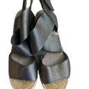 Eileen Fisher  Willow Wedge Espadrille Women’s Size 5.5 Leather Sandals metallic Photo 4
