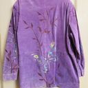 Quacker Factory The  Womens Size 1X Lavender Painted Leather Jacket • Butterflies Photo 5