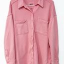 Aerie LumberJane Pink Fleece Button Down Long Sleeve Shacket Sz S/P Photo 6