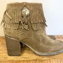 sbicca  Jessa  Suede Fringe Leather Ankle Bootie Boho Southwest Size 7 Photo 5