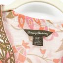 Tommy Bahama  Womens Cotton Linen Blend Tropical Floral Embroidered Blouse Size S Photo 3