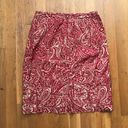 Ann Taylor Silk Skirt Red Cream 6 Photo 2