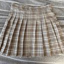 Plaid Mini Skirt Tan Size M Photo 0