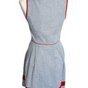 Jessica Simpson  Blue White Seersucker Stripe Dress Orange Trim Pockets SIze 4 Photo 3