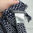 Edge Trenery Polka Dot Navy And White Fringe  Women’s Casual Soft Artsy Scarf Photo 3