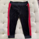 Tommy Hilfiger  Sport Red Black Logo Velour Track Suit Hoodie Pants 0X 1X Photo 2