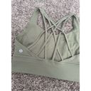 Lululemon  Free To Be Serene Sports Bra Longline Sage Green Size 6 Gym Strappy Photo 3