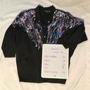 INC VTG Black Denim Jacket USA Made Splatter Painted Deigns By Create A Sweet  Photo 3