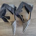 White House | Black Market , Eliza Gingham D'Orsay Ankle Ribbon Flats, Size 7.5 Photo 6