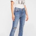 Free People  Great Heights Medium Wash Fray Distressed Skinny Jeans Size 24 Photo 0