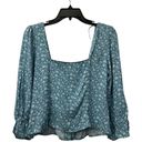 The Row  A Floral Button Front Blouse Cottagecore Size Small Light Blue NWOT Photo 1