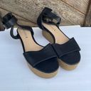 Via Spiga  Nemy Black Leather Ankle Strap Platform Espadrilles Sandals, 9 Photo 2