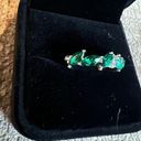 Gorgeous Stainless Steel Silver and Faux Emerald Ring Size 8 Photo 1