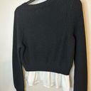 Forever 21  Black Sweater with White Mock Shirt Size Medium Photo 3