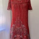 Mulberry  Silk Red Short Sleeve Mini Dress Photo 0