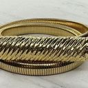 The Bar Harwill NYC Vintage Gold Tone Buckle Coil Stretch Cinch Belt Size XS Small S Photo 0