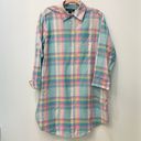 Ralph Lauren Lauren  Notch Collar Plaid Sleep Shirt sz small. Photo 1