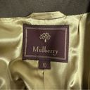 Mulberry  Worsted Wool Brown Belt Less Trench Coat 4 Button Jacket Women’s 10 Photo 1