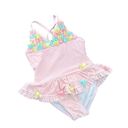 One Piece Little Me Baby Girls 3D Butterflies Floral stripe  Swimsuit 18 months Photo 1