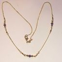 Monet Vintage Signed  Gold & Purple Amethyst Beaded Chain Necklace Photo 0