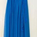 Monique Lhuillier  Strapless Sweetheart Draped Gown in Turquoise Blue Size: 0 Photo 0