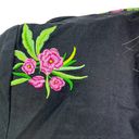 Coldwater Creek 00s  Vintage Black Pink Floral Embroidered Button Up Photo 3