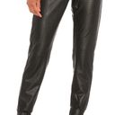 Commando Faux Leather Joggers in Black XL Photo 1