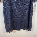 Kay Unger NWT  New York Sequined Mesh Sheath Dress Navy Plus Size 16 Photo 3