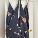 Lush Clothing LUSH Navy and Pink Floral Halter Style Maxi Dress with Side Cut Out Photo 4