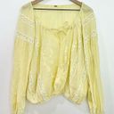 Free People  Maria Maria Lace Blouse In Lemon Gela Photo 0