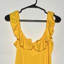 SheIn  Yellow Ruffle Ribbed Bodysuit Size M Photo 1