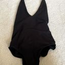 American Apparel Classic Black  Halter Low Cut Bodysuit Photo 4