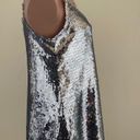 Silver Sequin Slip On Sweetheart Dress Photo 7