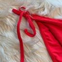 Topshop  Red Crinkle High Rise Tie Bikini Bottoms Photo 3