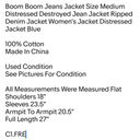 Boom Boom Jeans Jacket Size Medium Distressed Destroyed Jean Jacket Ripped Denim Jacket Photo 1
