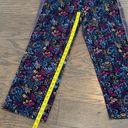 Anthropologie Daily Practice by  Floral Blue Motif Velvet Track Pant Size Small Photo 6