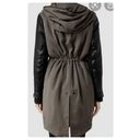 All Saints Bryce Parka in Olive Taupe with Black Leather Sleeves US Size 6 Photo 2