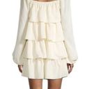 We Wore What  Crinkle Chiffon Crème Bruilee Tiered Mini Dress Size S Photo 4