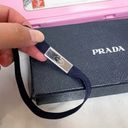 Prada Authentic  Navy & Silver Metal Logo Elastic Choker / Bracelet Photo 3