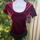 Commando  Velvet Tee Bodysuit in Berry NWT Size Small Photo 2