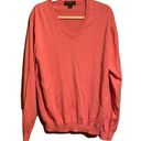 Brooks Brothers  Womens Size XL Pink Supima Cotton V-Neck Pullover Sweater Photo 0