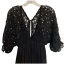 Free People ✨ One Black Bella Notte Mini Dress Eyelet Sleeve✨ Photo 4